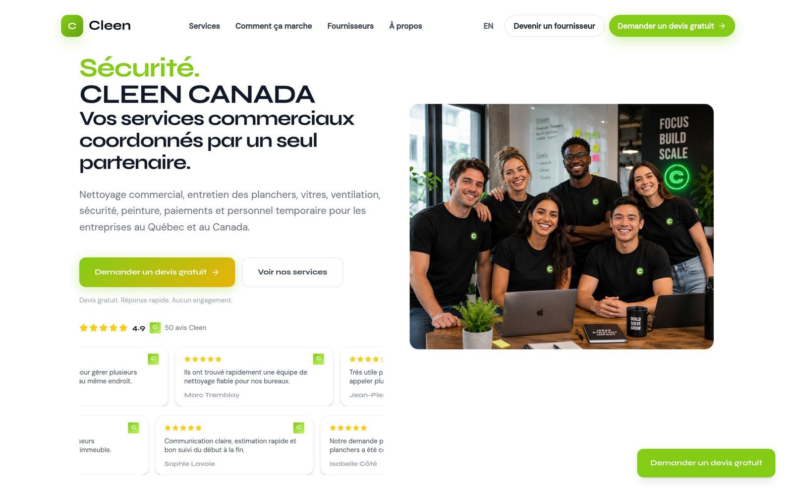 Cleen Canada website